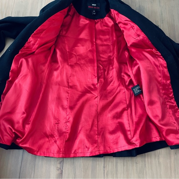 Miss Sixty M60 Wool Blend Coat Women’s Size Small Red Lining Black Belated - Picture 11 of 13
